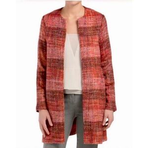 Christian Siriano New York Open Cardigan Coat Sweater Sz M Orange Red Rust New